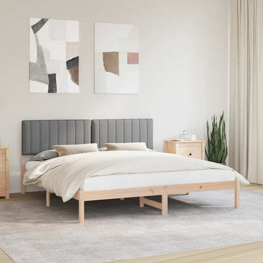 Letto con Testiera Rivestita Grigio chiaro 180 x 200 cm | homemem39