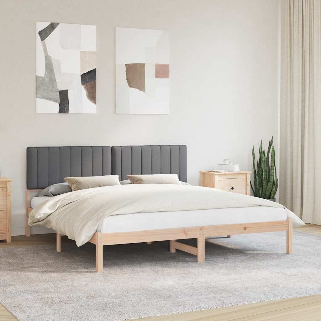 Letto con Testiera Rivestita Grigio scuro 180 x 200 cm