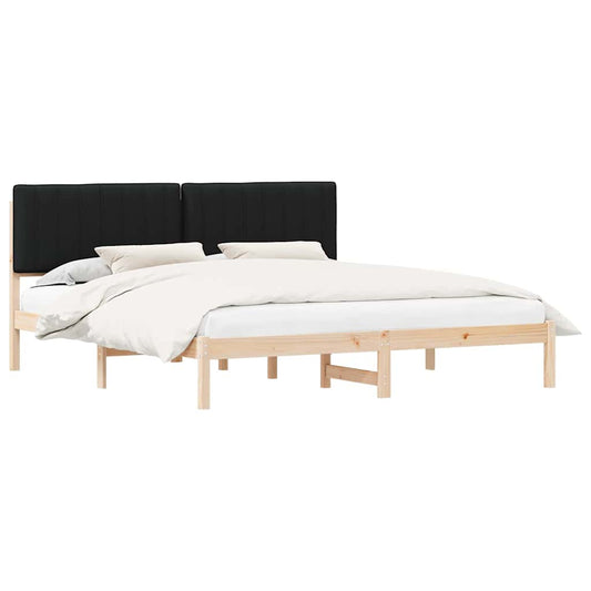 Letto con Testiera Rivestita Nero 180 x 200 cm | homemem39