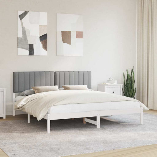 Letto con Testiera Rivestita Grigio chiaro 180 x 200 cm | homemem39