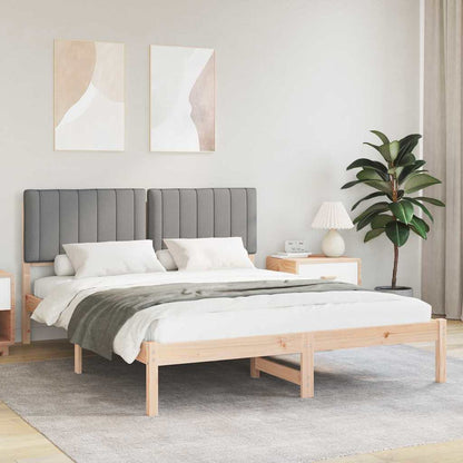 Letto con Testiera Rivestita Grigio chiaro 150 x 200 cm