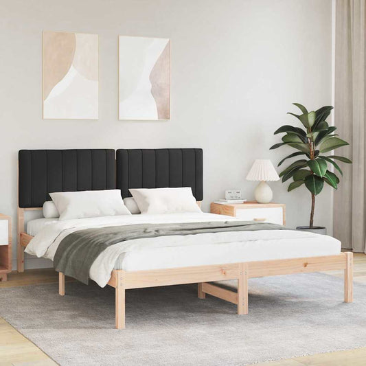Letto con Testiera Rivestita Nero 150 x 200 cm | homemem39