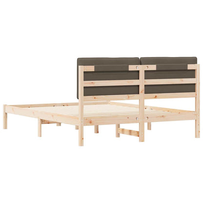 Letto con Testiera Rivestita Talpa 150 x 200 cm Pino massello