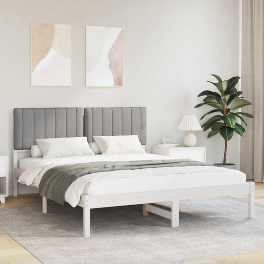 Letto con Testiera Rivestita Grigio chiaro 150 x 200 cm | homemem39