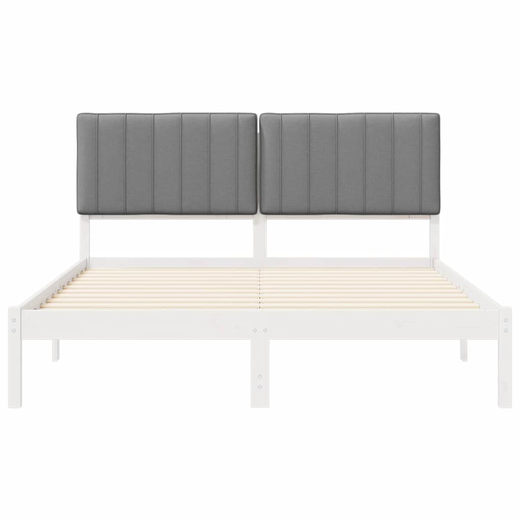 Letto con Testiera Rivestita Grigio chiaro 150 x 200 cm