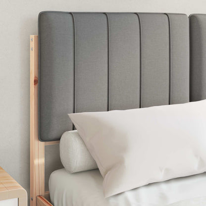 Letto con Testiera Rivestita Grigio Naturale e Chiaro | homemem39