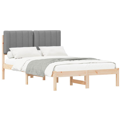 Letto con Testiera Rivestita Grigio Naturale e Chiaro | homemem39