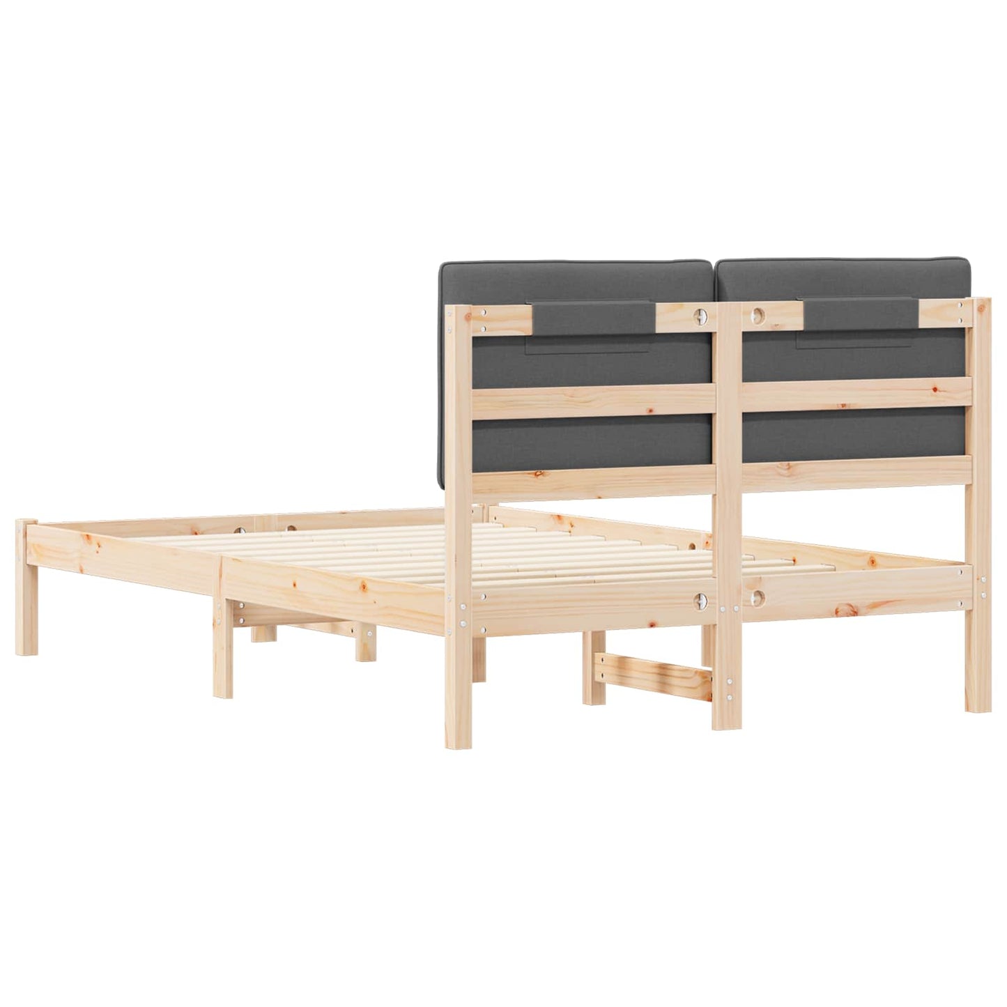 Letto con Testiera Rivestita Grigio Naturale e Scuro | homemem39
