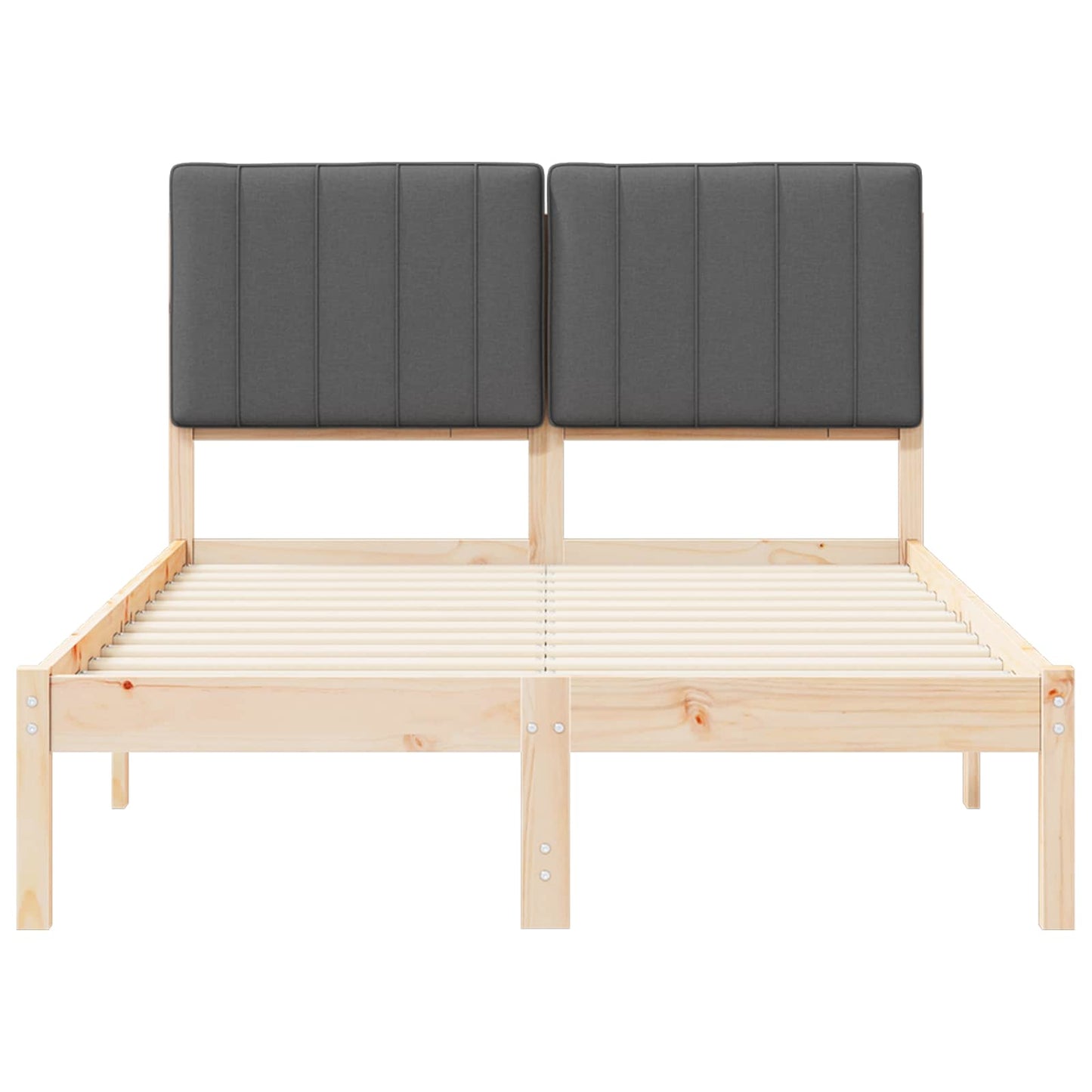 Letto con Testiera Rivestita Grigio Naturale e Scuro | homemem39