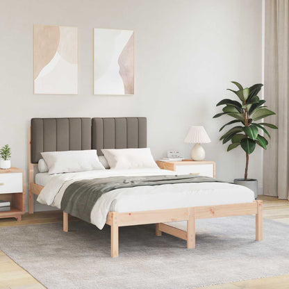 Letto con Testiera Rivestita Naturale e Taupe 120 x 200 cm | homemem39