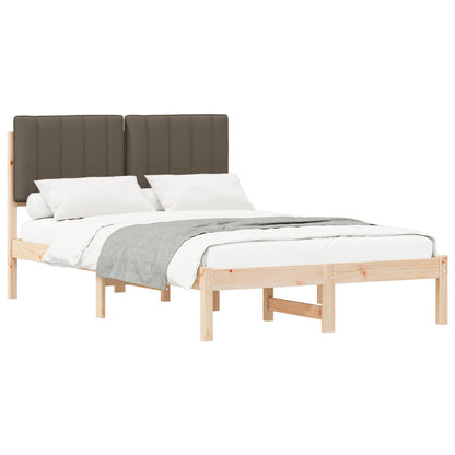 Letto con Testiera Rivestita Naturale e Taupe 120 x 200 cm | homemem39