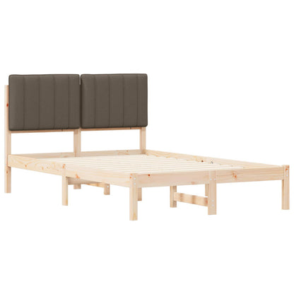 Letto con Testiera Rivestita Naturale e Taupe 120 x 200 cm | homemem39