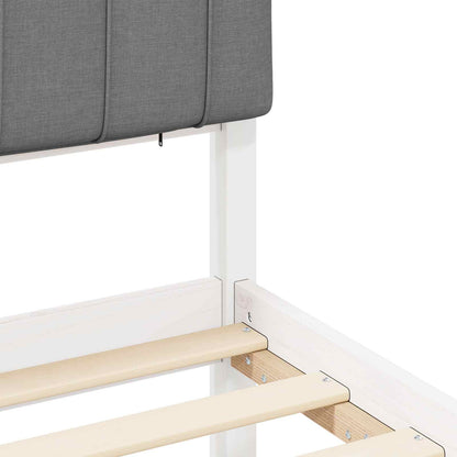 Letto con Testiera Rivestita Bianco e grigio chiaro | homemem39