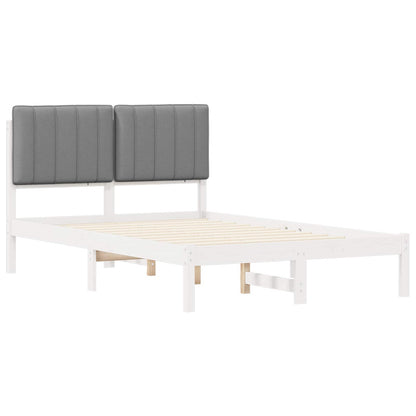 Letto con Testiera Rivestita Bianco e grigio chiaro | homemem39
