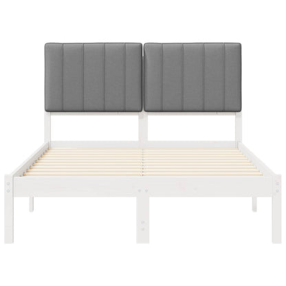 Letto con Testiera Rivestita Bianco e grigio chiaro | homemem39