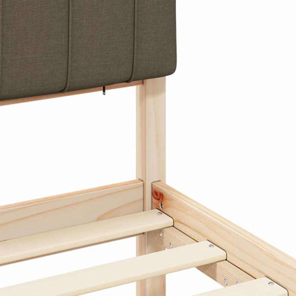 Letto con Testiera Rivestita Talpa 135 x 190 cm Pino massello