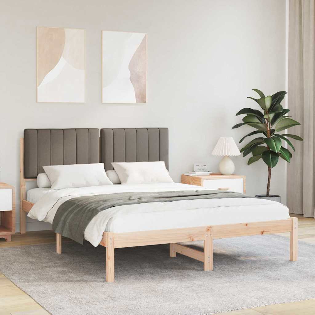 Letto con Testiera Rivestita Talpa 135 x 190 cm Pino massello