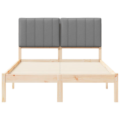 Letto con Testiera Rivestita Grigio chiaro 120 x 190 cm