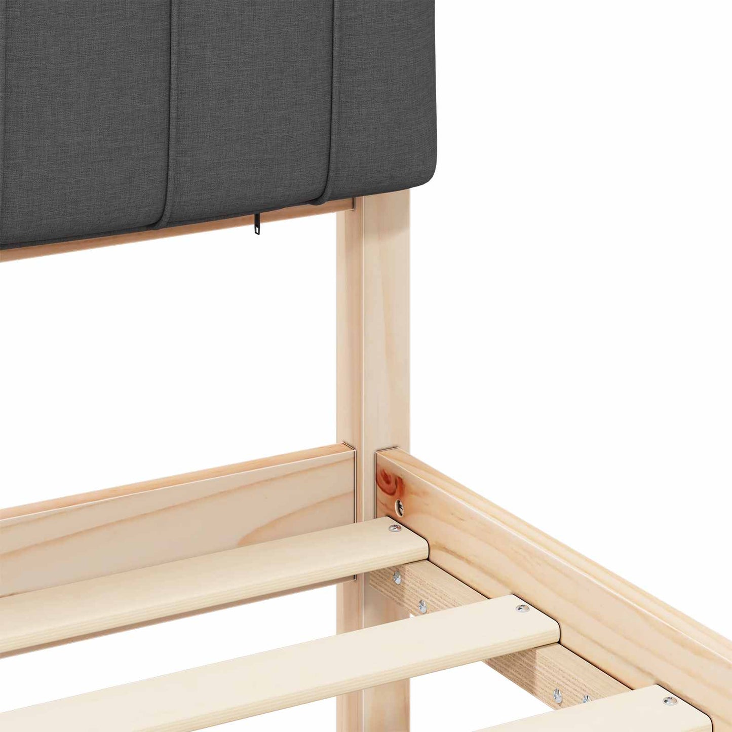 Letto con Testiera Rivestita Grigio scuro 100 x 200 cm