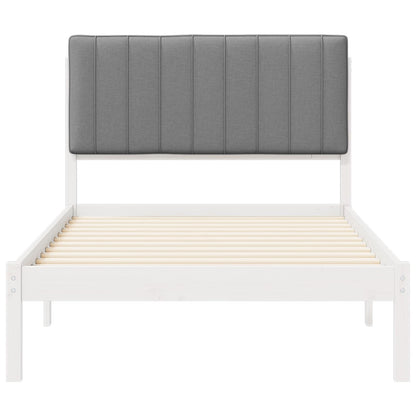 Letto con Testiera Rivestita Grigio chiaro 100 x 200 cm