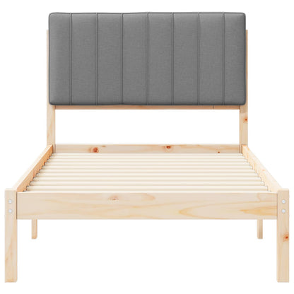 Letto con Testiera Rivestita Grigio Naturale e Chiaro | homemem39