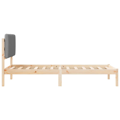 Letto con Testiera Rivestita Grigio Naturale e Chiaro | homemem39