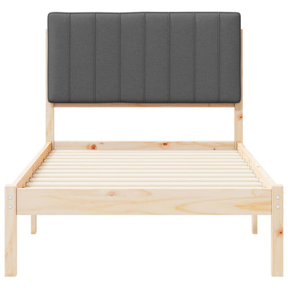 Letto con Testiera Rivestita Grigio Naturale e Scuro | homemem39