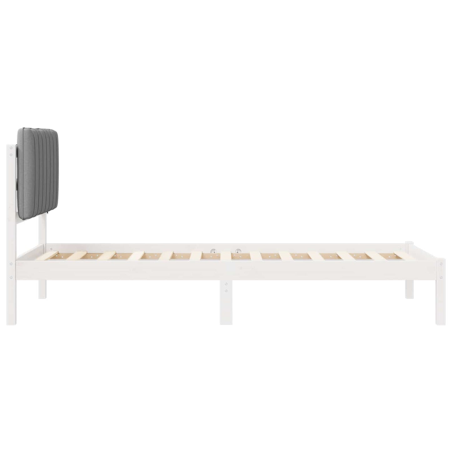 Letto con Testiera Rivestita Bianco e grigio chiaro 90 x 200 cm | homemem39