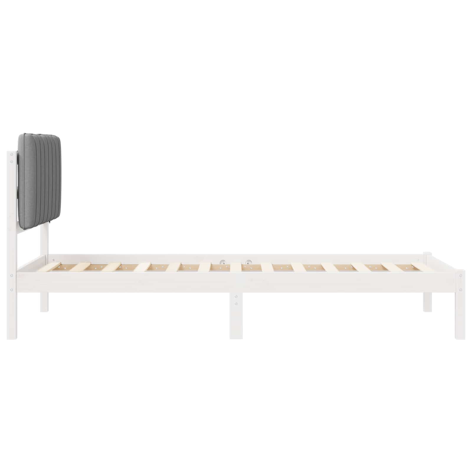 Letto con Testiera Rivestita Bianco e grigio chiaro 90 x 200 cm | homemem39