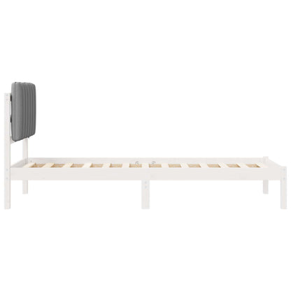 Letto con Testiera Rivestita Grigio chiaro 80 x 200 cm