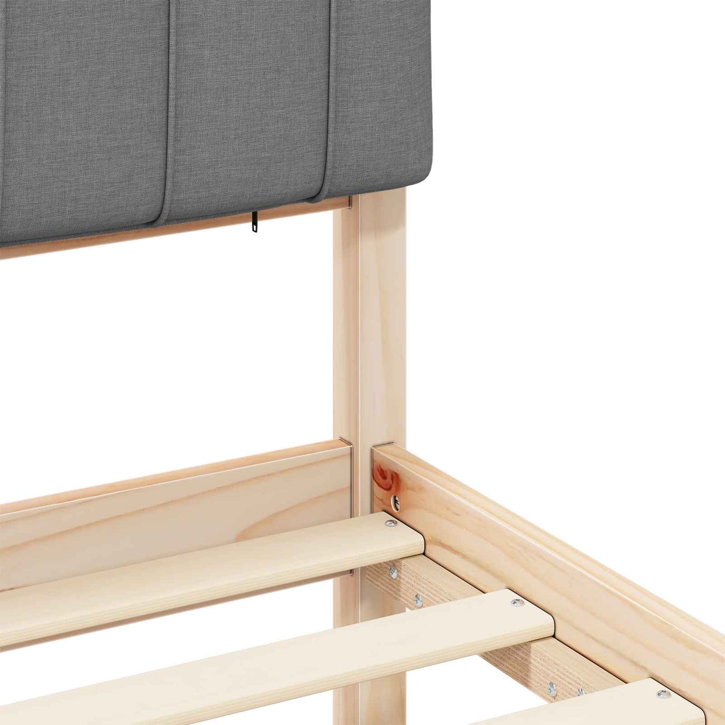 Letto con Testiera Rivestita Grigio chiaro 90 x 190 cm