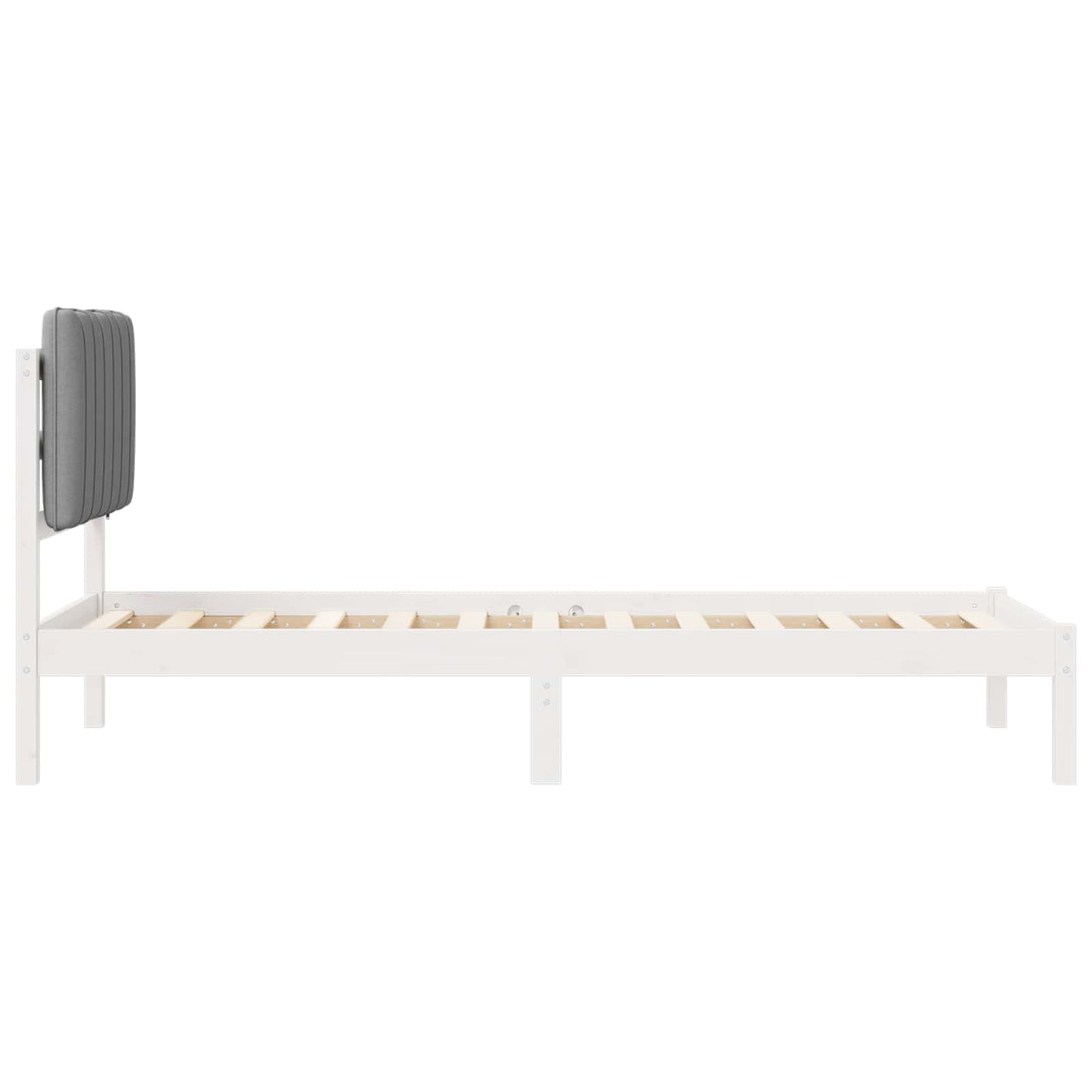 Letto con Testiera Rivestita Grigio chiaro 75 x 190 cm