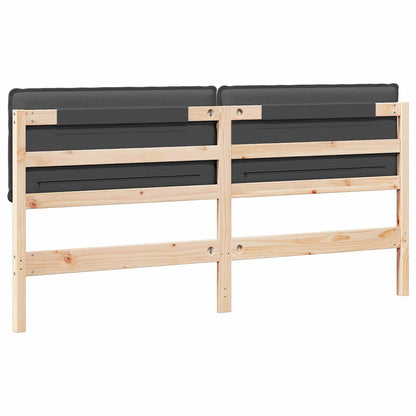 Testiera imbottita Grigio Naturale e Scuro 200 cm Pino massello