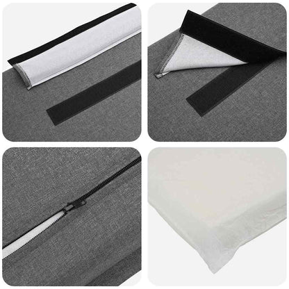 Testiera imbottita Bianco e grigio chiaro 200 cm Pino massello