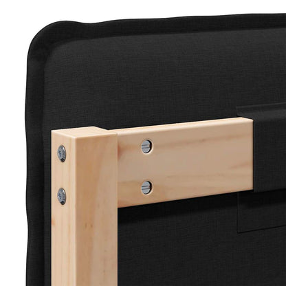 Testiera imbottita Naturale e Nero 180 cm Pino massello