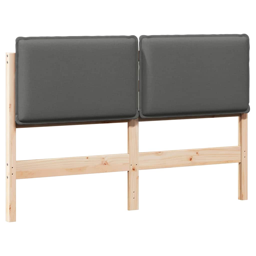 Testiera imbottita con testiera Grigio Naturale e Chiaro 160 cm