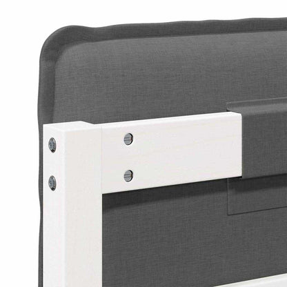 Testiera imbottita Bianco e grigio chiaro 160 cm Pino massello