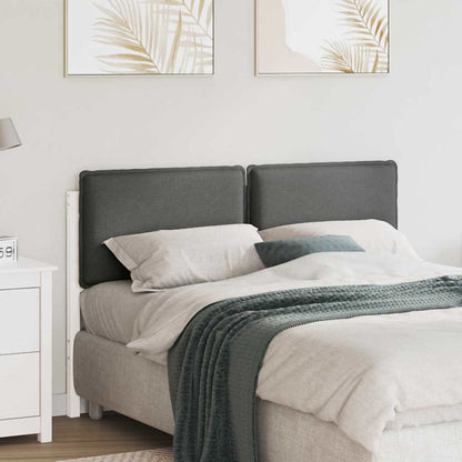 Testiera imbottita Bianco e grigio chiaro 150 cm Pino massello