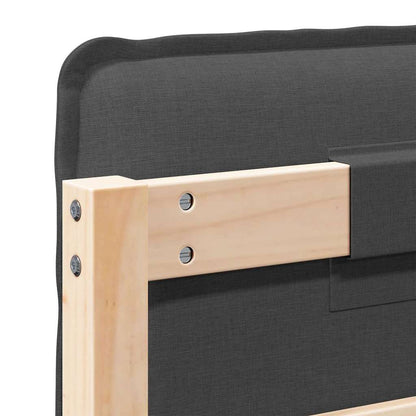 Testiera imbottita Grigio Naturale e Scuro 140 cm Pino massello