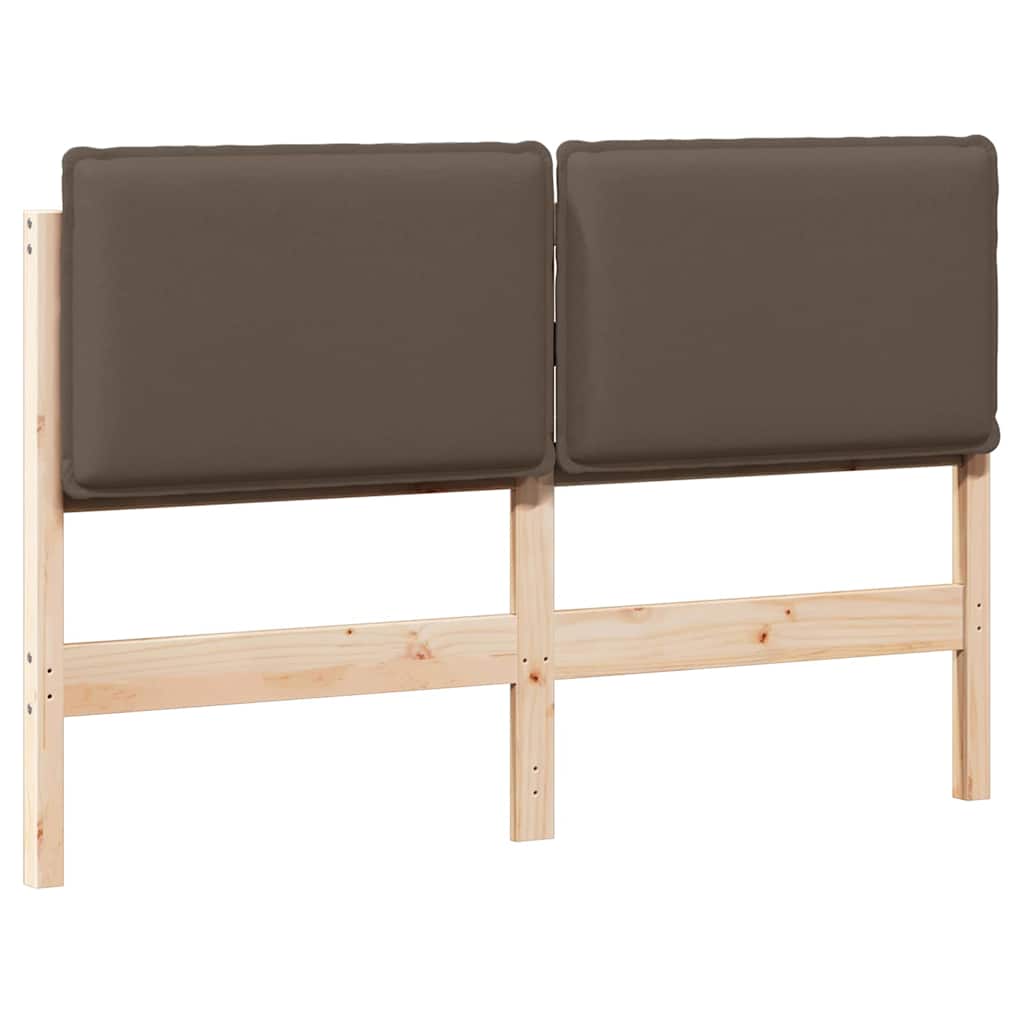 Testiera imbottita con testiera Grigio Naturale e Chiaro 140 cm