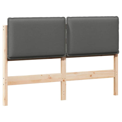 Testiera imbottita con testiera Grigio Naturale e Chiaro 135 cm