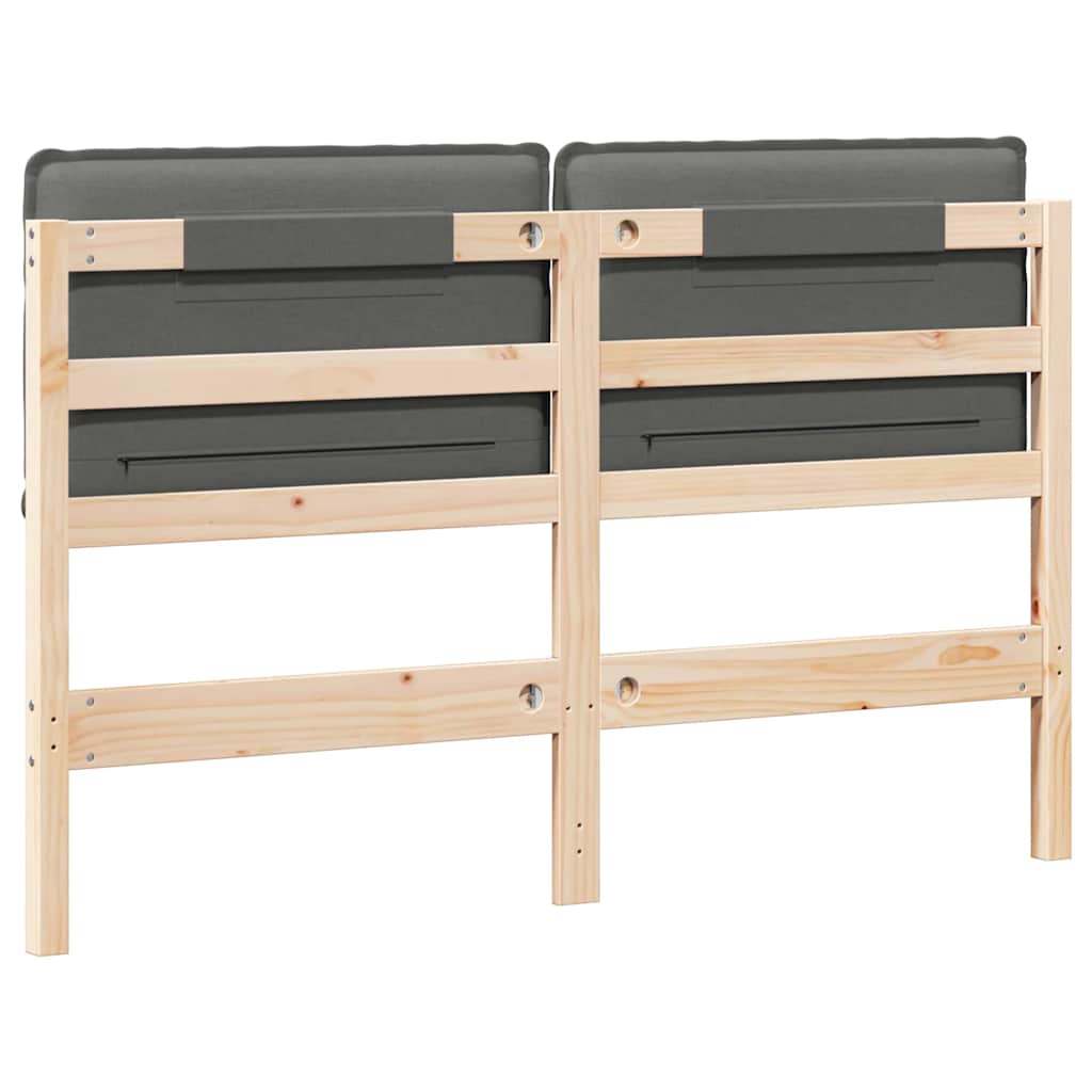 Testiera imbottita con testiera Grigio Naturale e Chiaro 135 cm