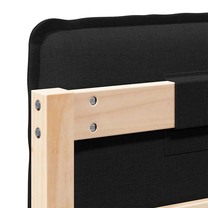 Testiera imbottita Naturale e Nero 135 cm Pino massello - homemem39