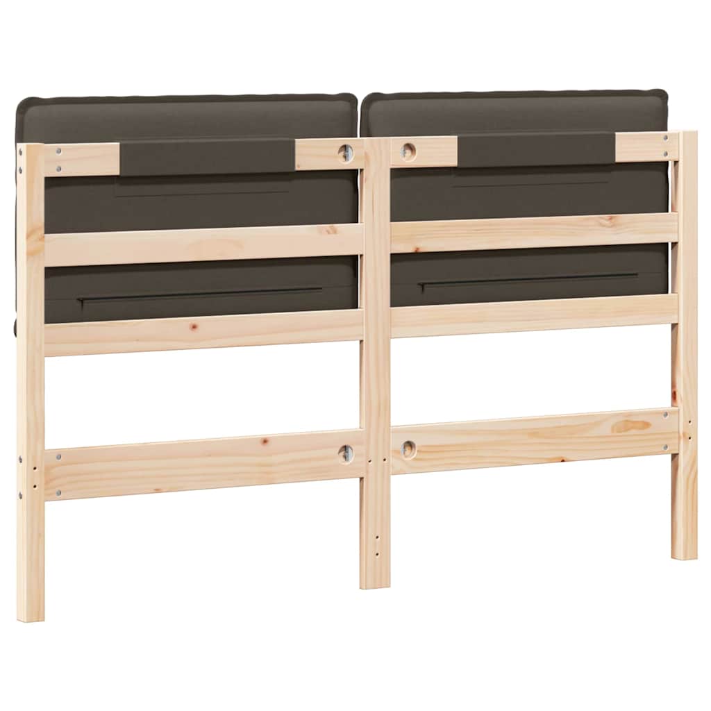 Testiera imbottita con testiera Grigio Naturale e Chiaro 135 cm - homemem39