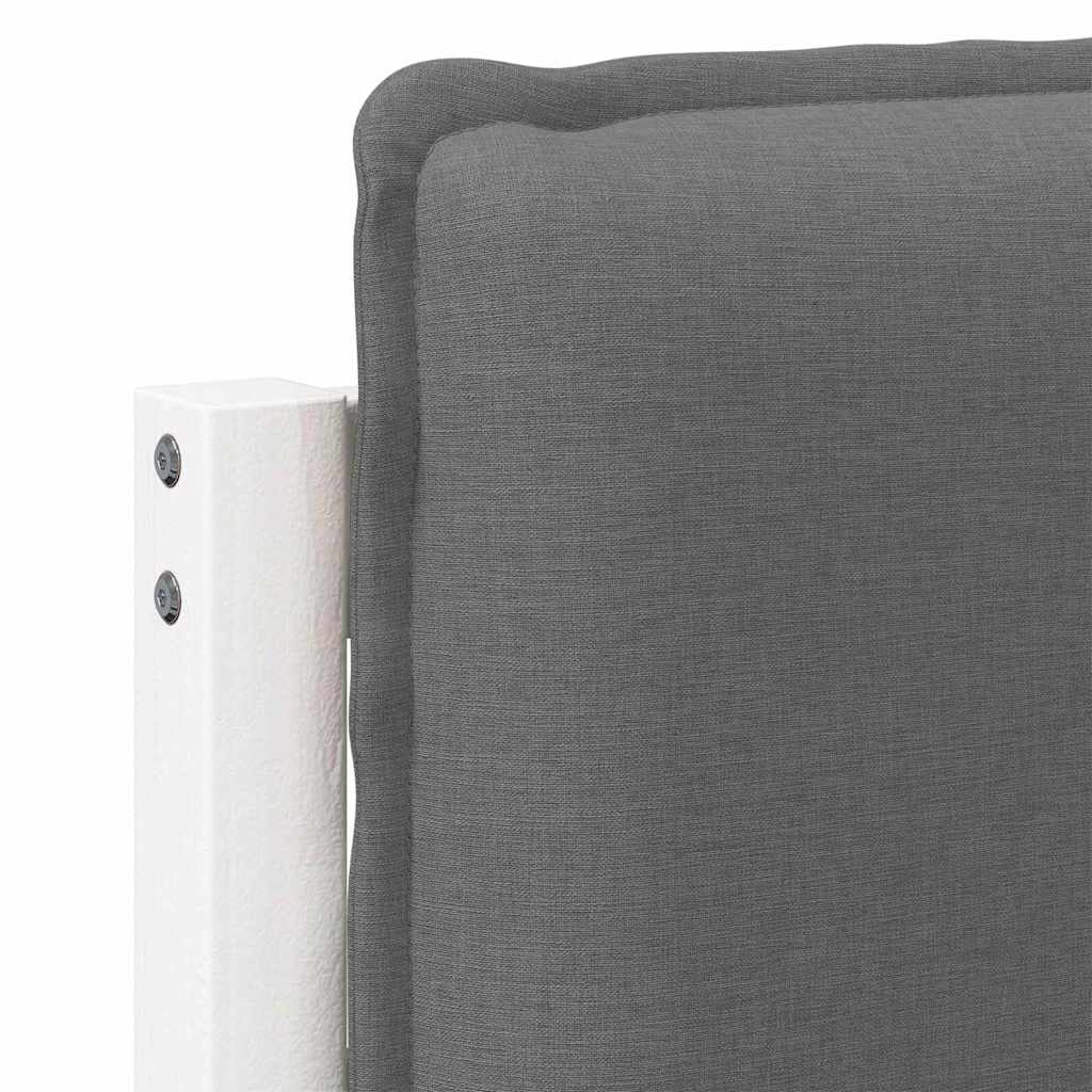 Testiera imbottita Bianco e grigio chiaro 135 cm Pino massello