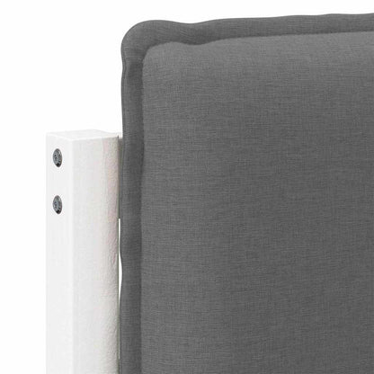 Testiera imbottita Bianco e grigio chiaro 135 cm Pino massello
