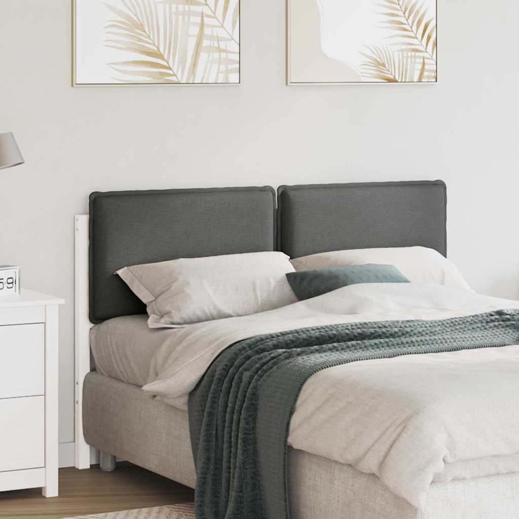 Testiera imbottita Bianco e grigio chiaro 135 cm Pino massello