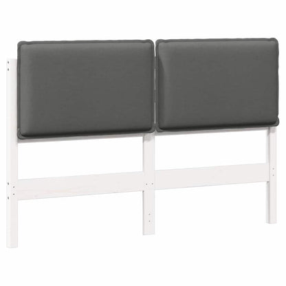 Testiera imbottita Bianco e grigio chiaro 135 cm Pino massello