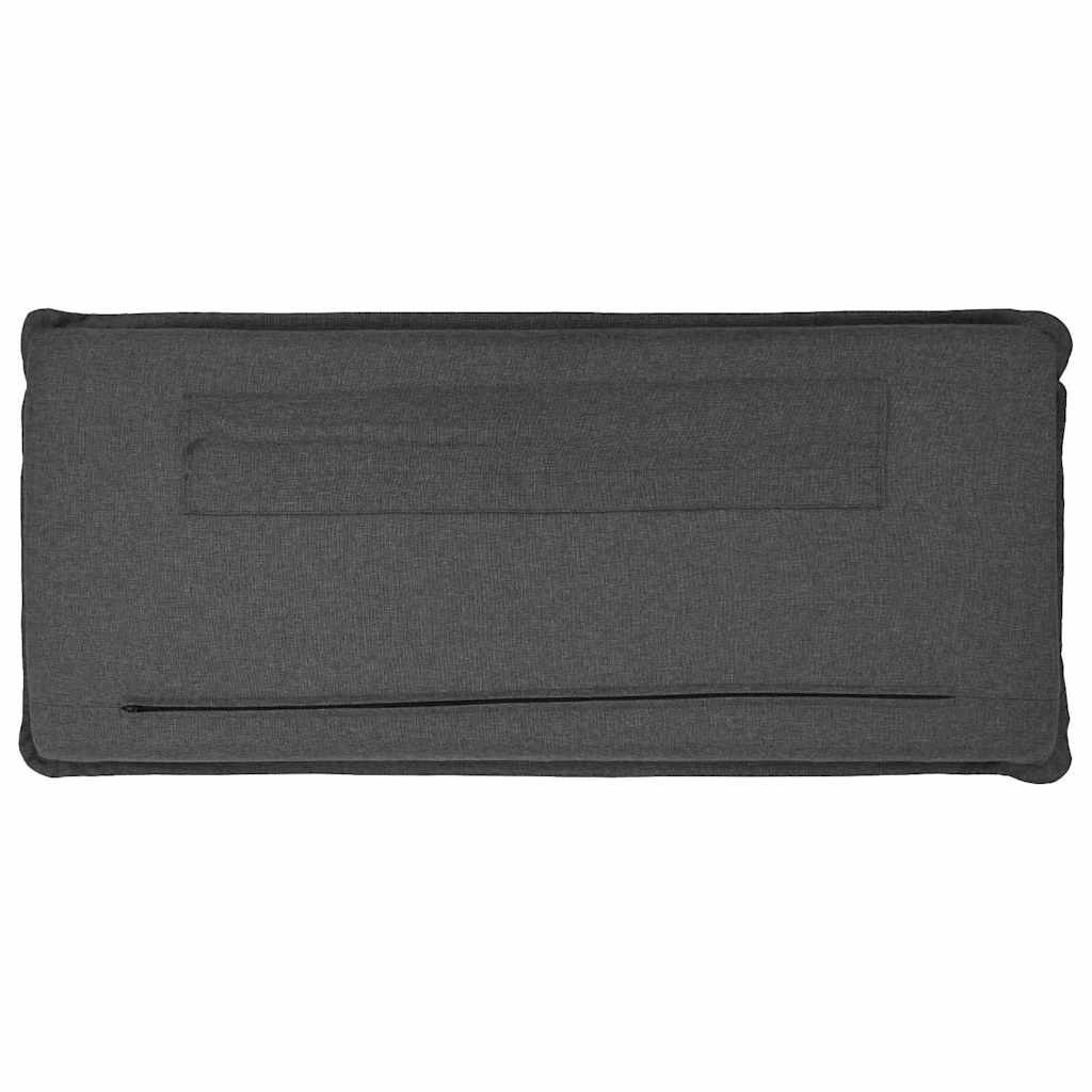 Testiera imbottita Grigio Naturale e Scuro 120 cm Pino massello