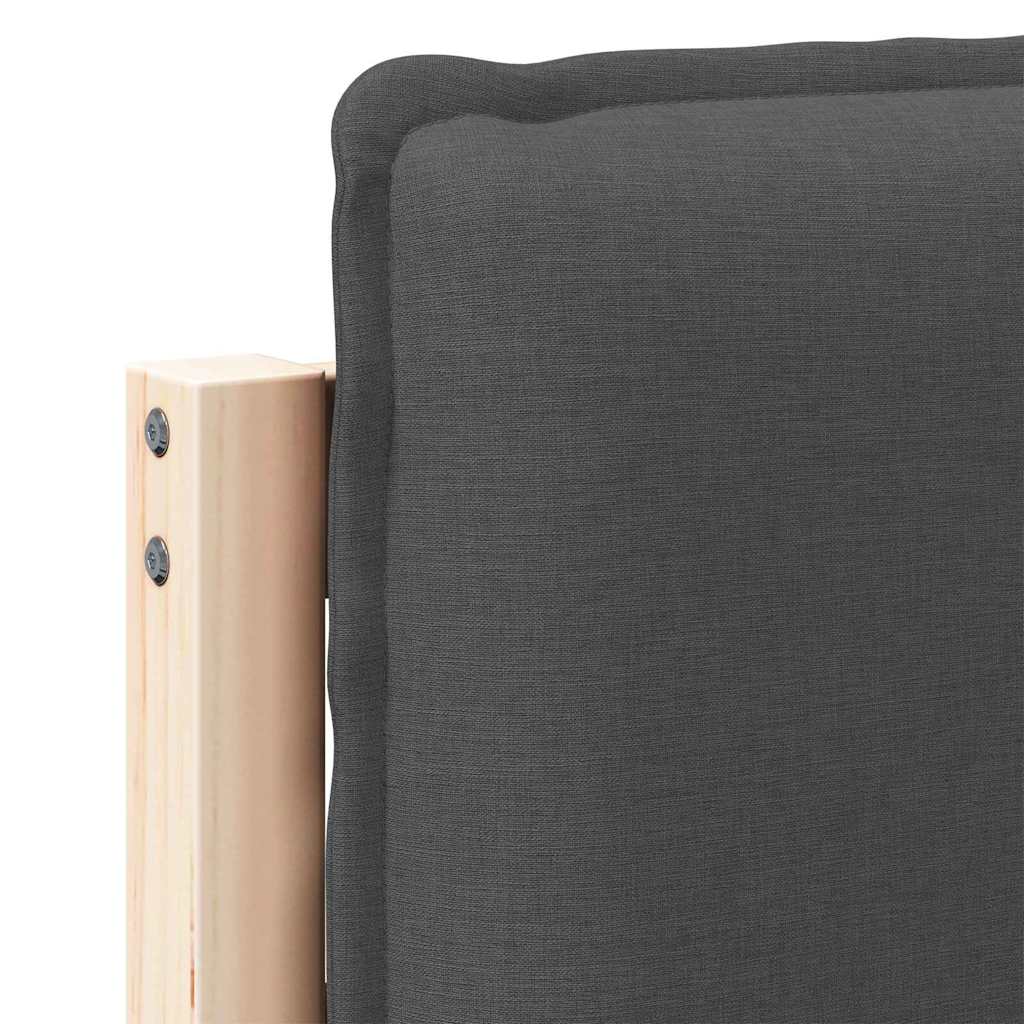 Testiera imbottita Grigio Naturale e Scuro 120 cm Pino massello